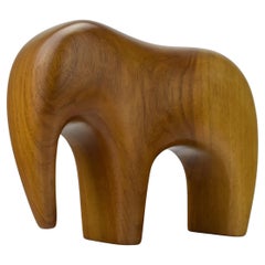 1950s Norwegian Teak Elephant Figure Sculpture Midcentury Arne Tjomsland Style