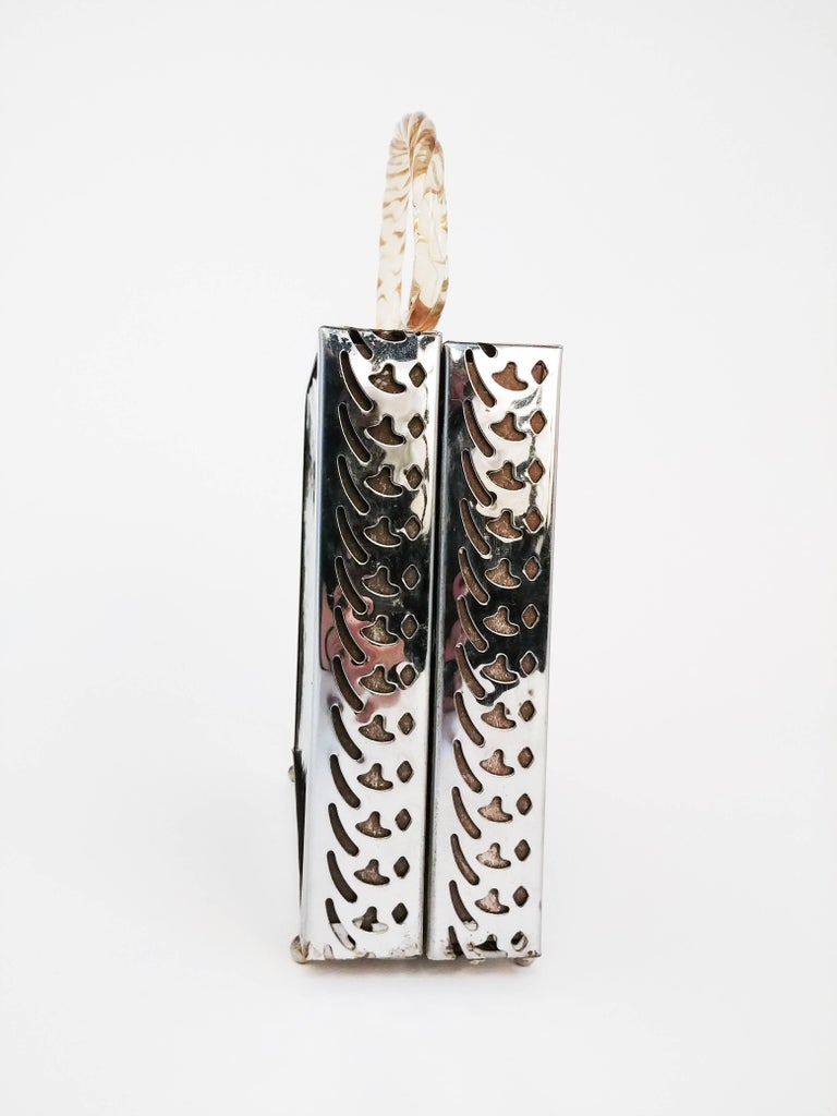Novelty Metal Purse with Lucite Handles, 1950s at 1stDibs