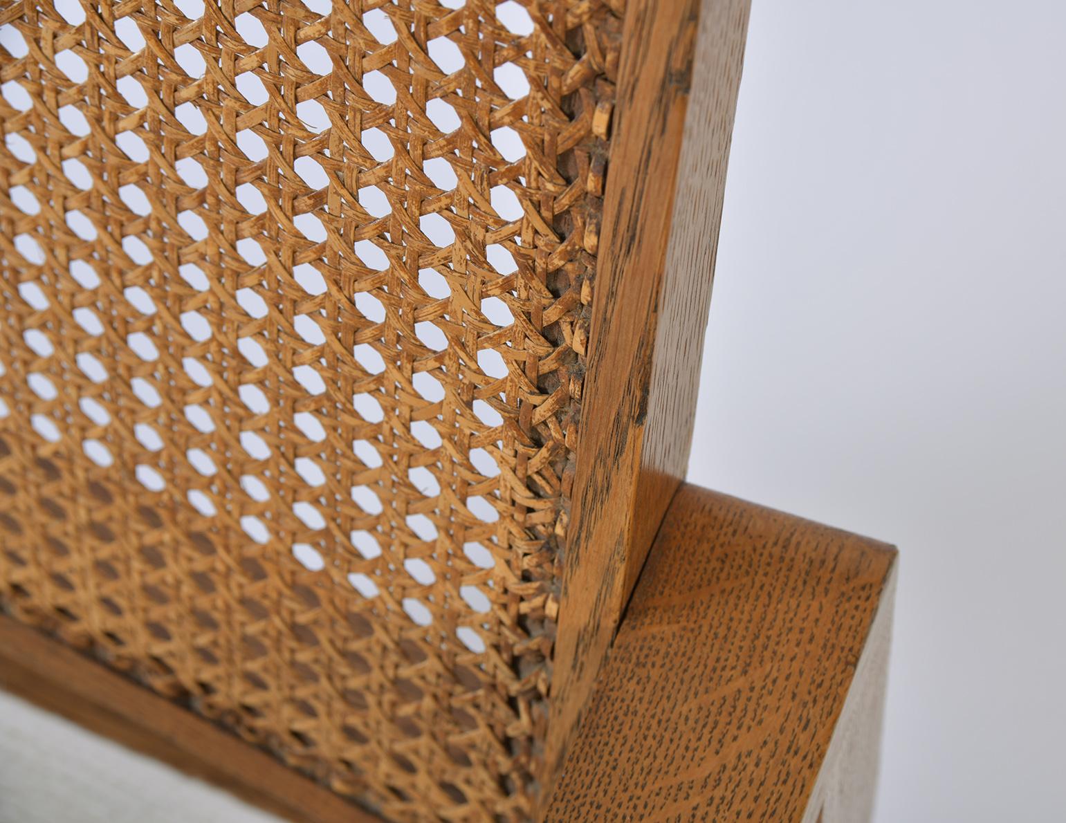 1950s Oak and Cane Armchair by Emile Seigneur 4
