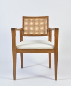 fauteuil en chêne et canne des années 1950 par Emile Seigneur