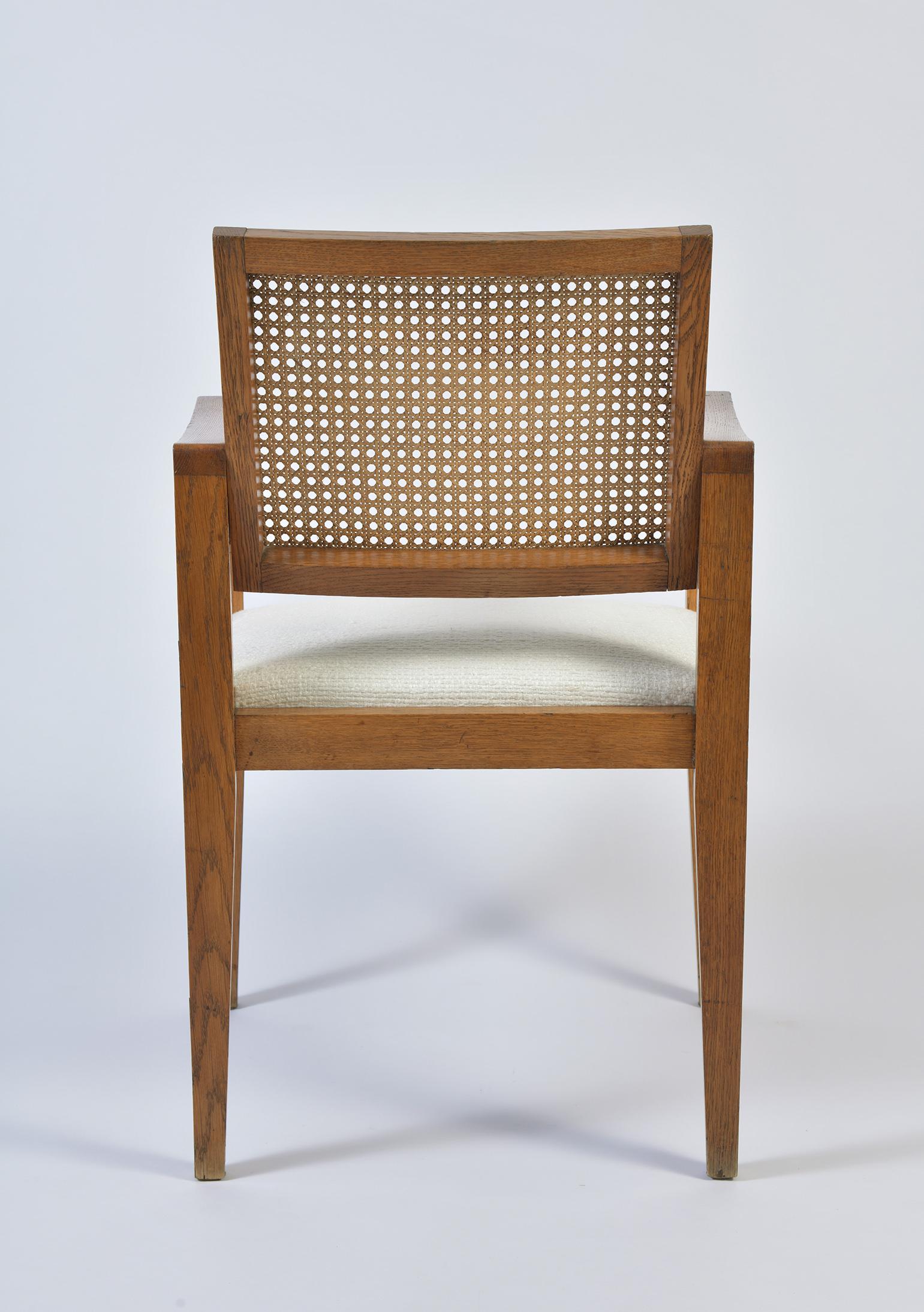 1950s Oak and Cane Armchair by Emile Seigneur In Good Condition In London, GB