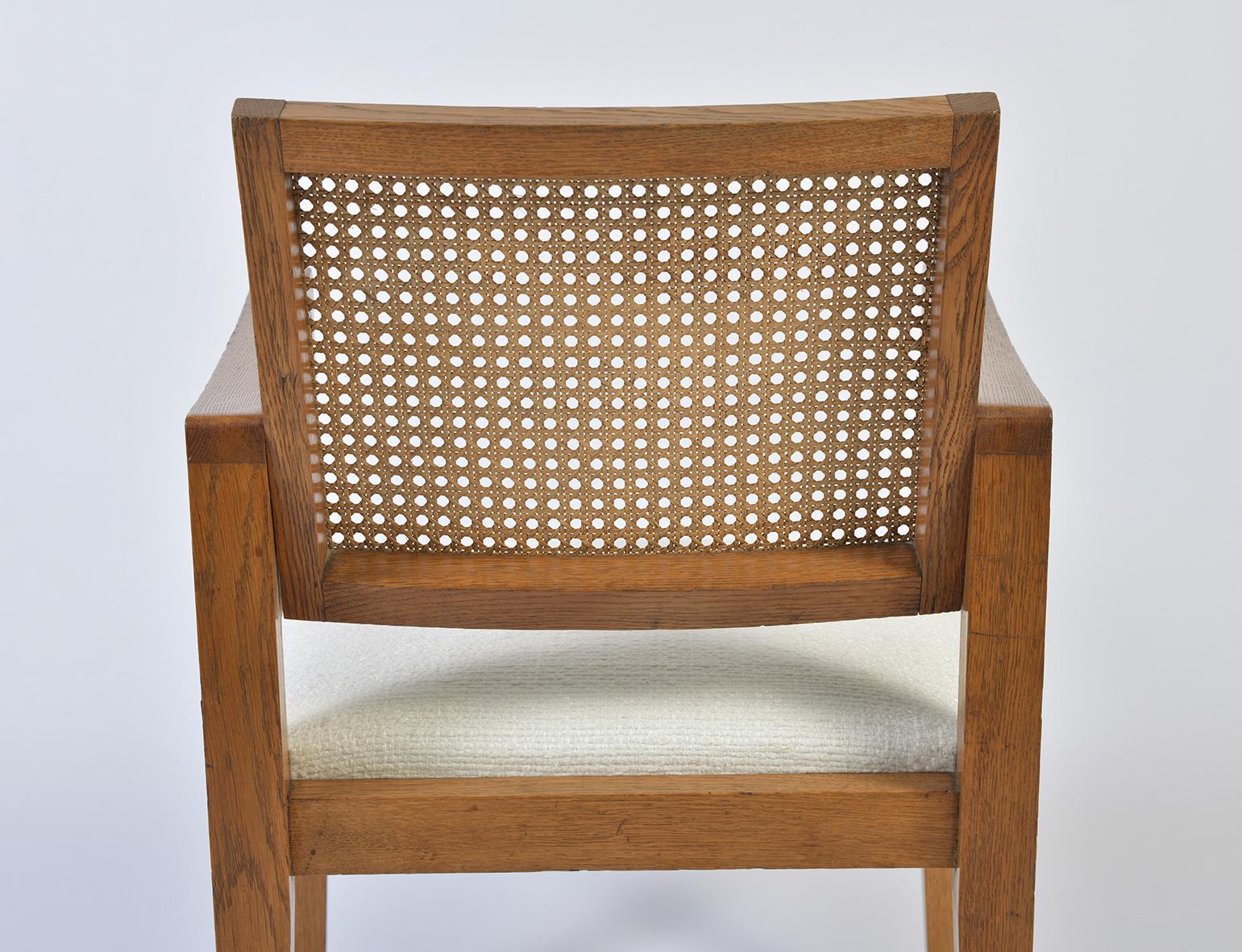 20th Century 1950s Oak and Cane Armchair by Emile Seigneur