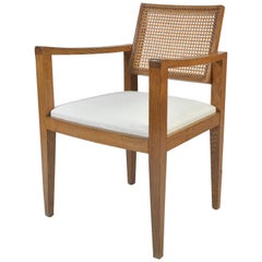 fauteuil en chêne et canne des années 1950 par Emile Seigneur