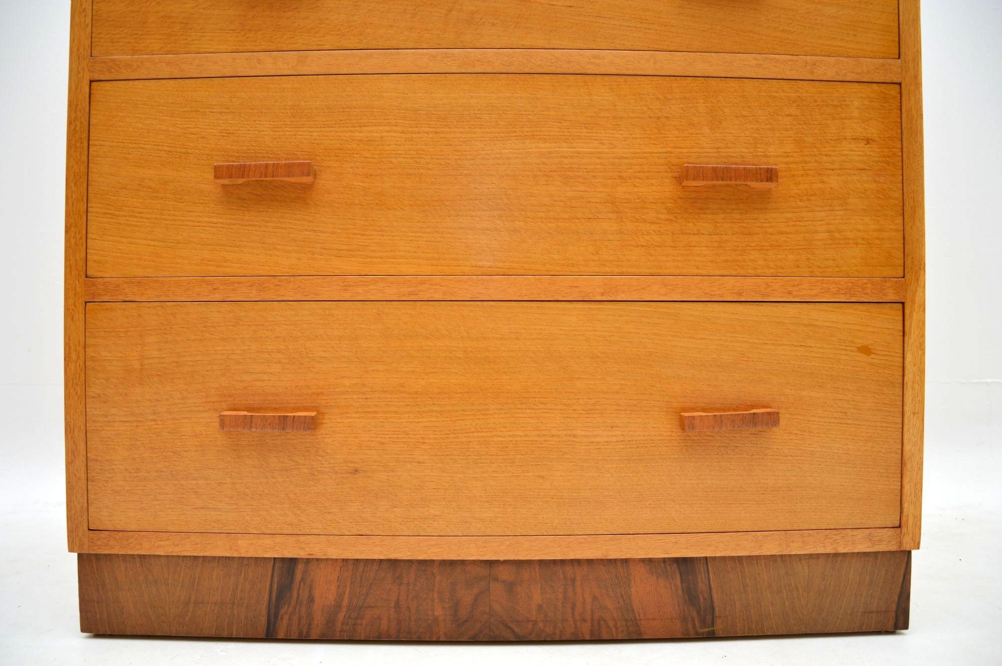 Mid-Century Modern 1950s Oak and Walnut Chest of Drawers or Bedside Cabinets by E. Gomme