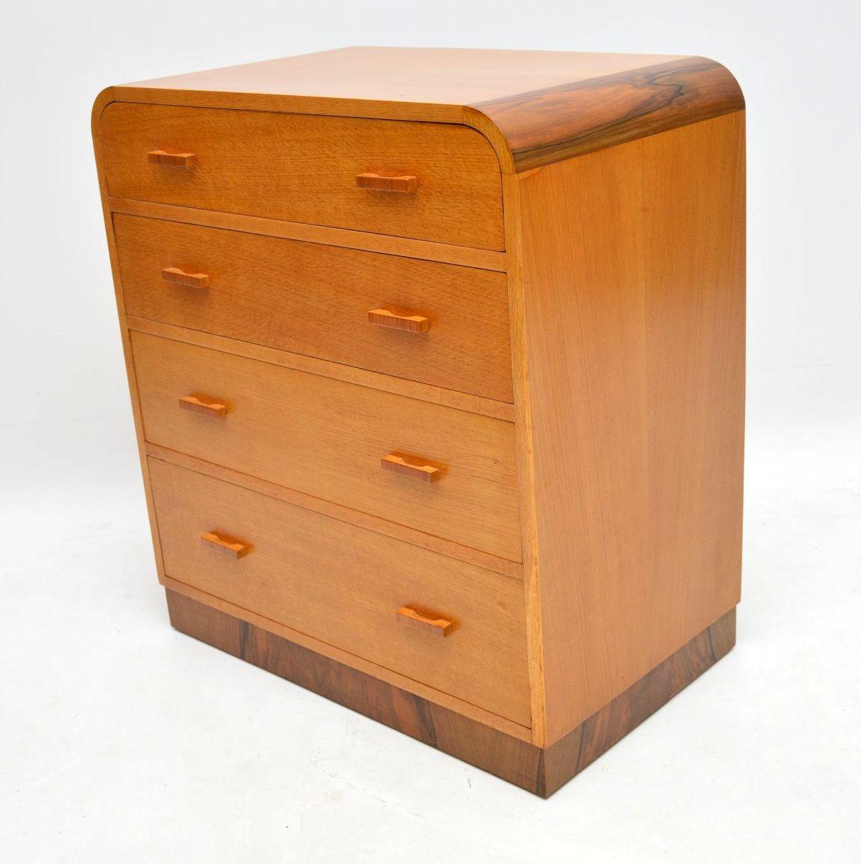 Mid-20th Century 1950s Oak and Walnut Chest of Drawers or Bedside Cabinets by E. Gomme