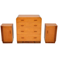 Retro 1950s Oak and Walnut Chest of Drawers or Bedside Cabinets by E. Gomme