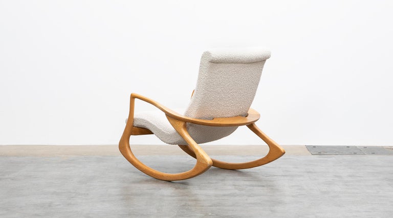 1950s Oak And White New Upholstery Rocking Chair By Vladimir Kagan For Sale At 1stdibs