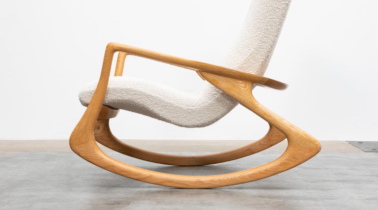 1950s Oak And White New Upholstery Rocking Chair By Vladimir Kagan For Sale At 1stdibs