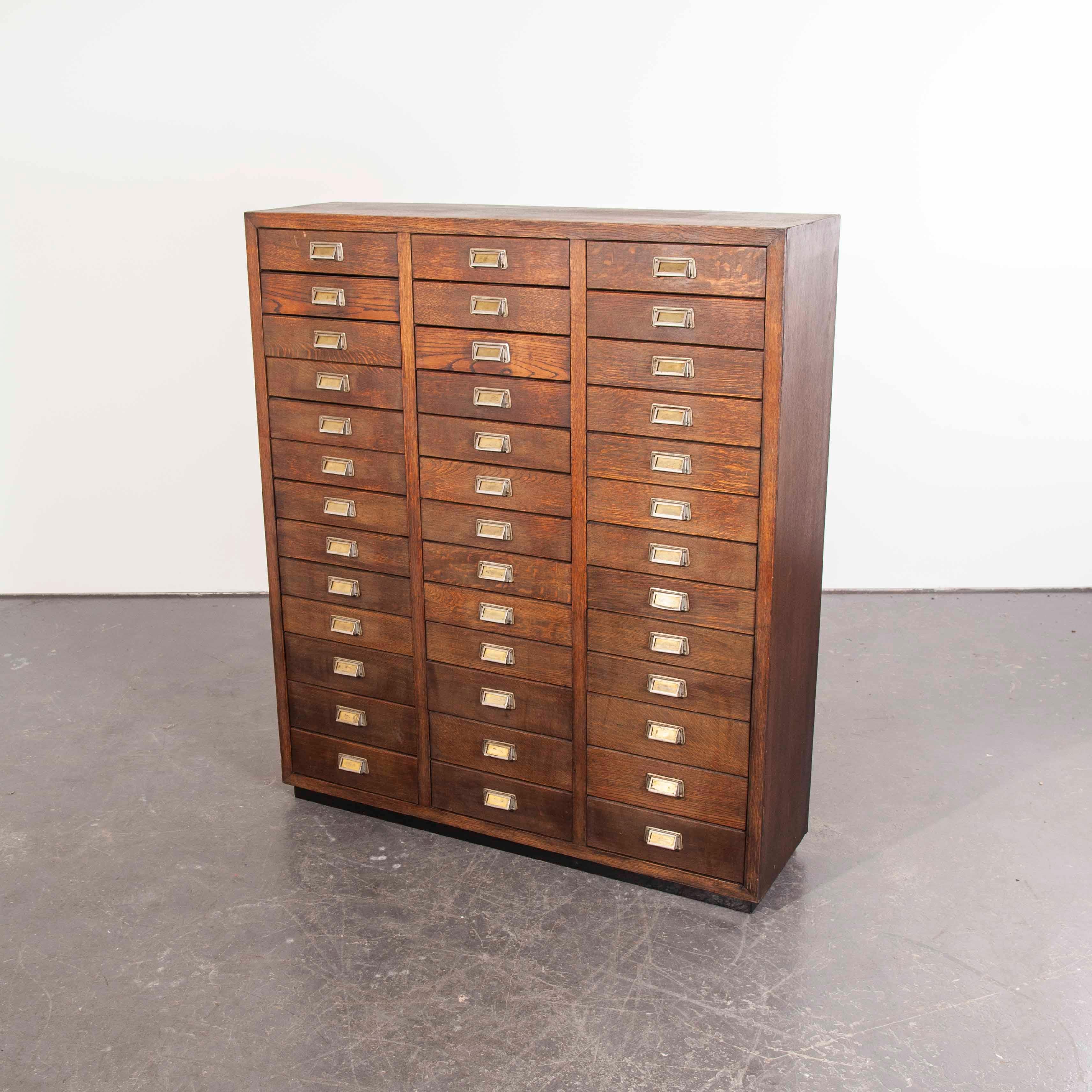 1950s Oak Apothecary Multi Drawer Chest of Drawers, Thirty Nine Drawers 15