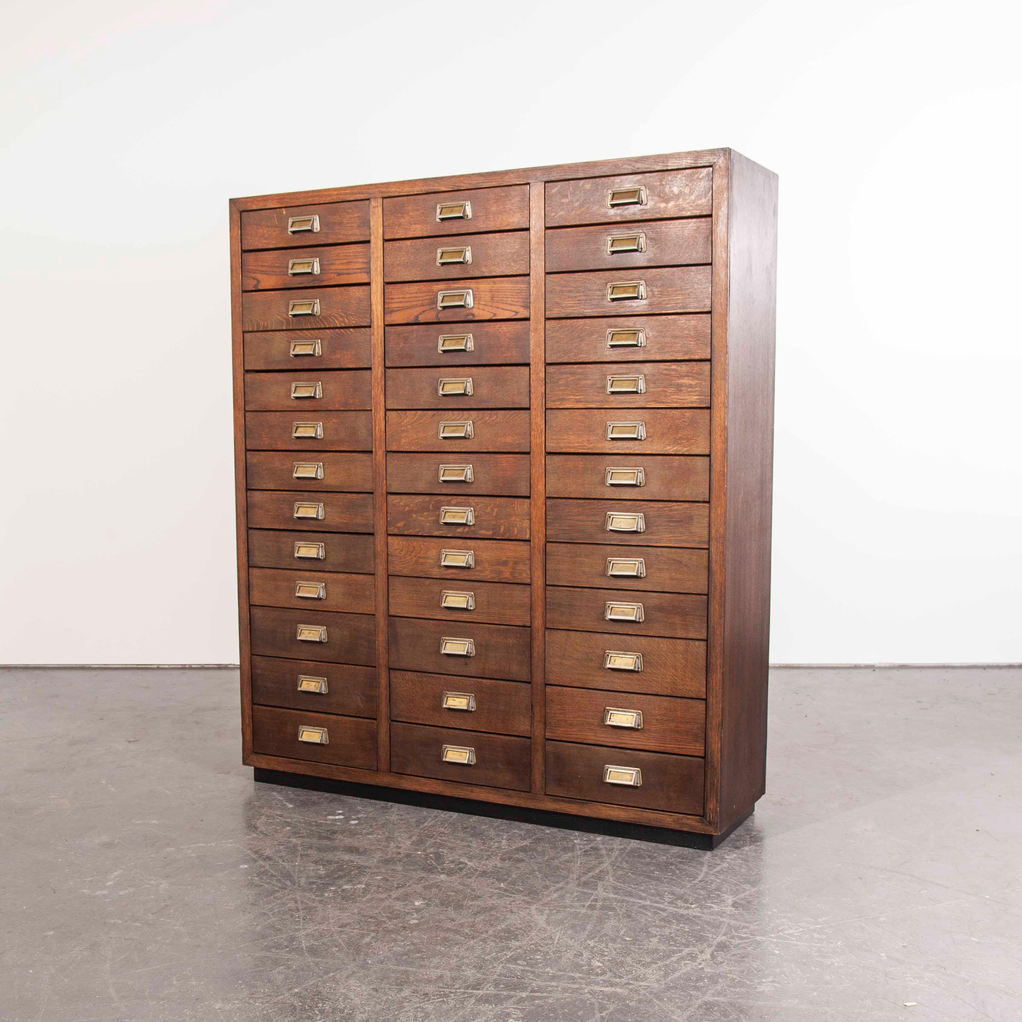 German 1950s Oak Apothecary Multi Drawer Chest of Drawers, Thirty Nine Drawers