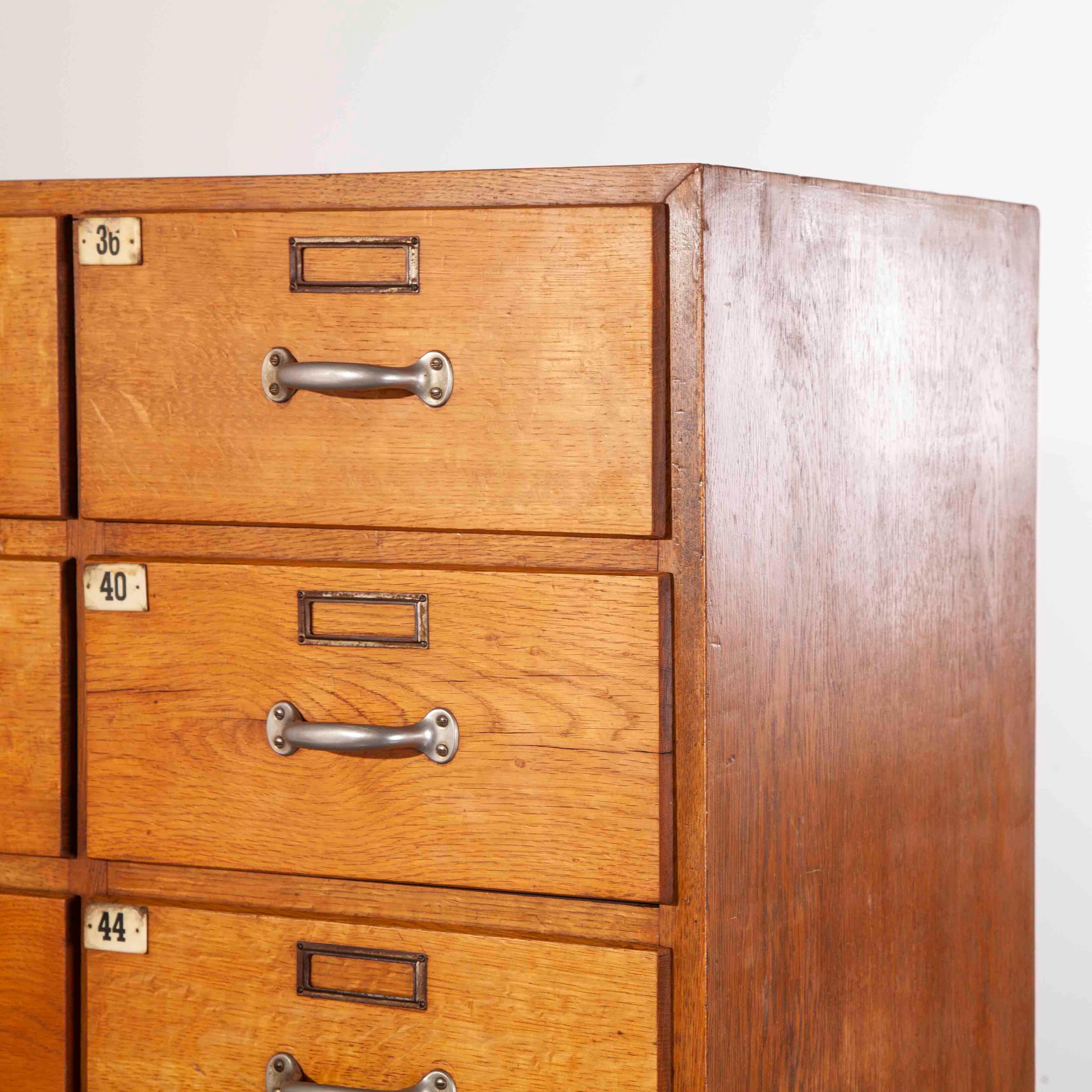 1950s Oak Apothecary Multi Drawer Chest of Drawers, Thirty Two Drawers, Unit One 2