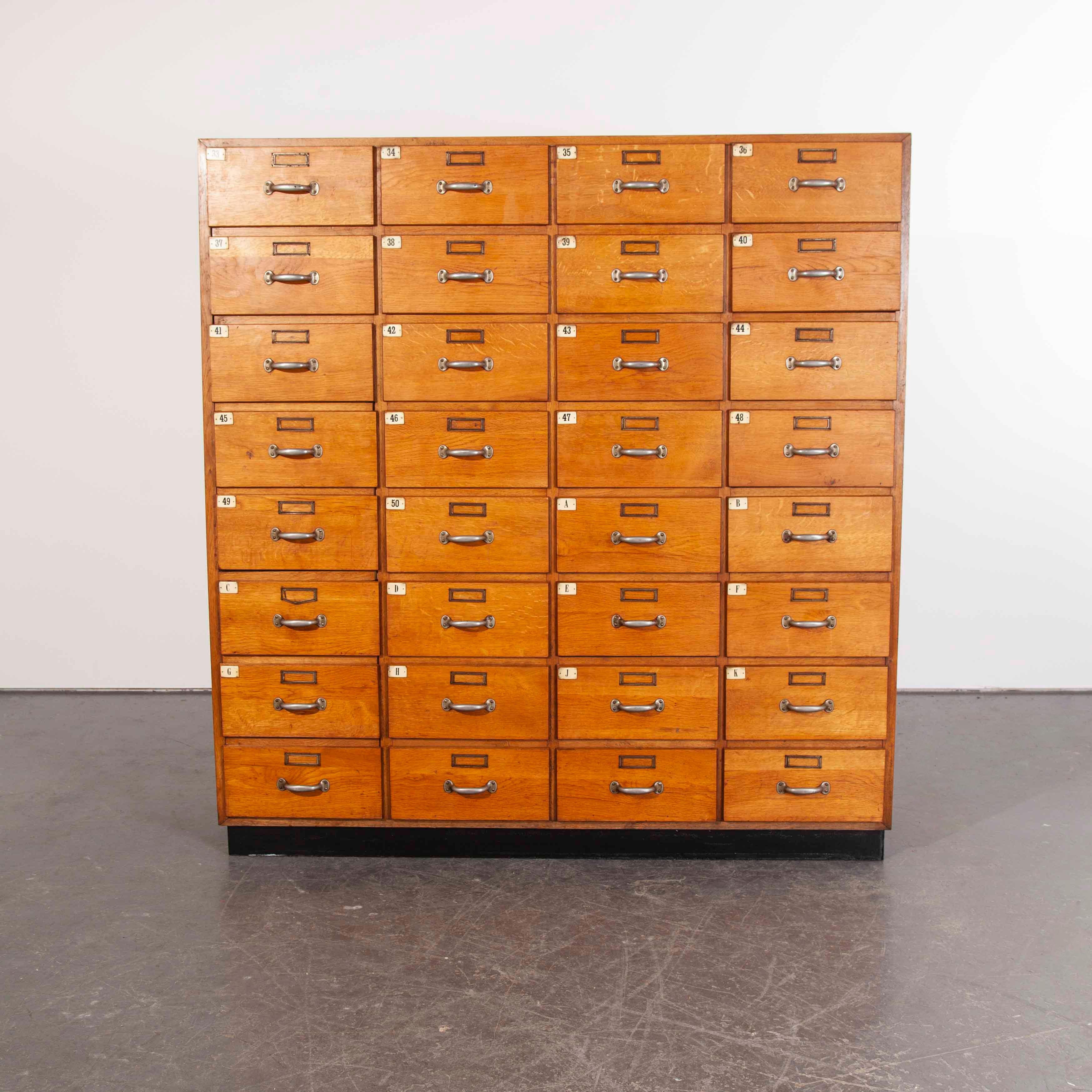 1950s Oak Apothecary Multi Drawer Chest of Drawers, Thirty Two Drawers, Unit One 8