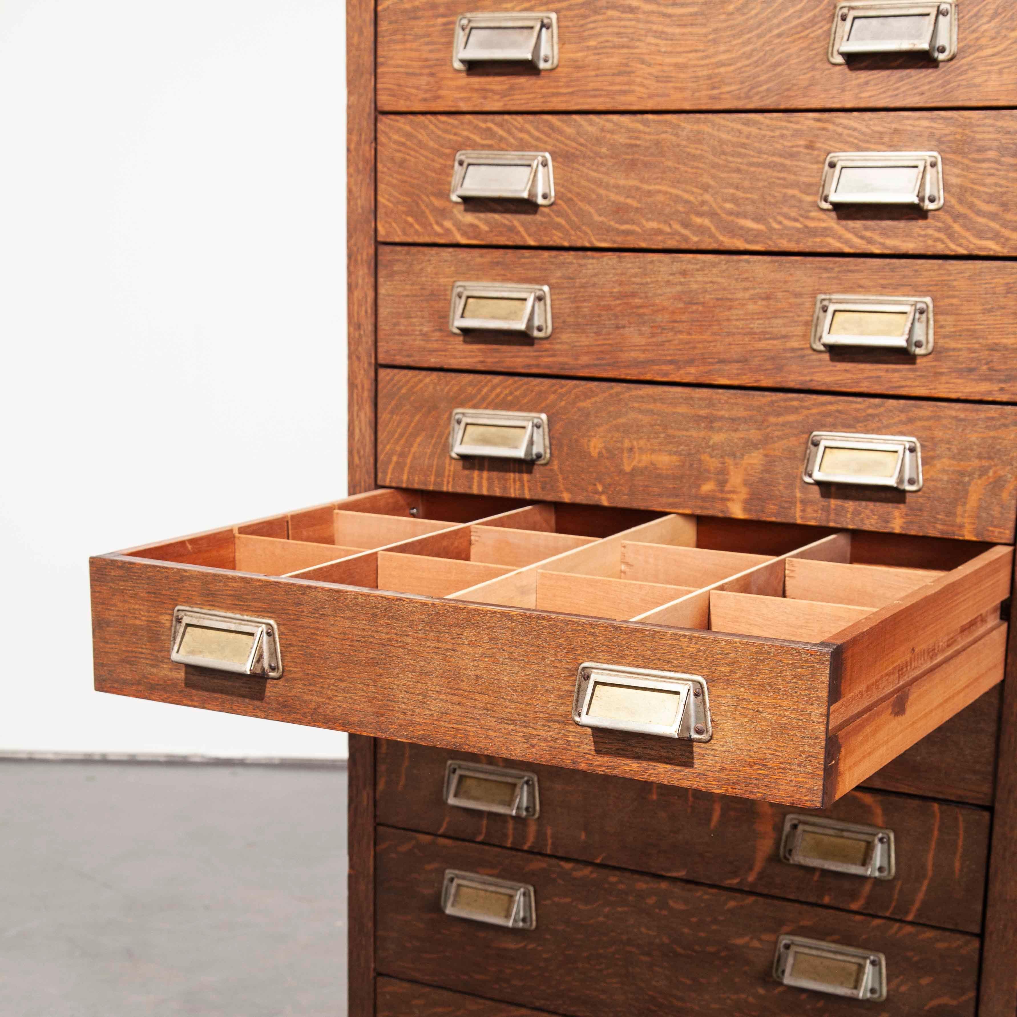 1950s Oak Apothecary Multi Drawer Chest of Drawers, Twenty Eight Drawers 8