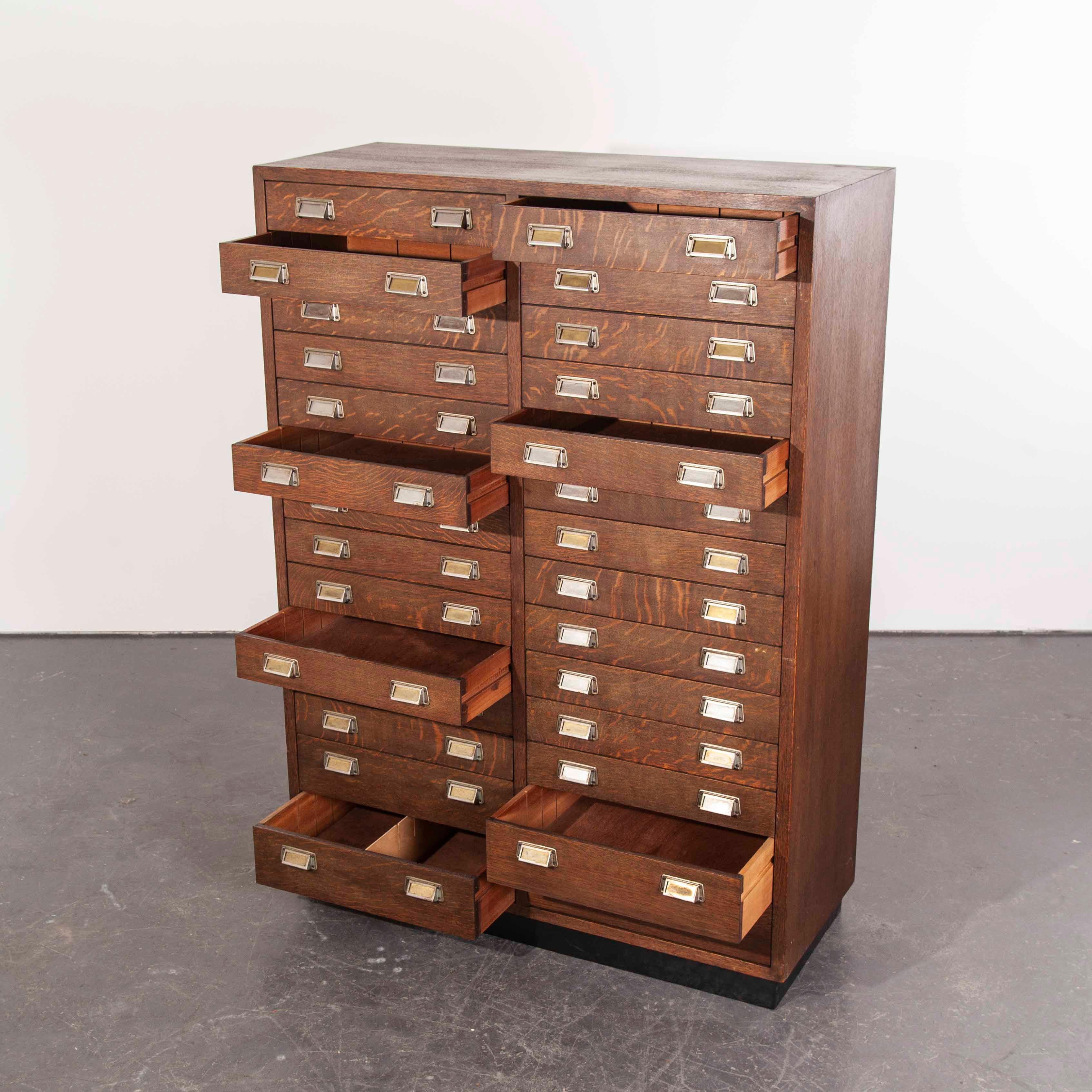 1950s Oak Apothecary Multi Drawer Chest of Drawers, Twenty Eight Drawers 9