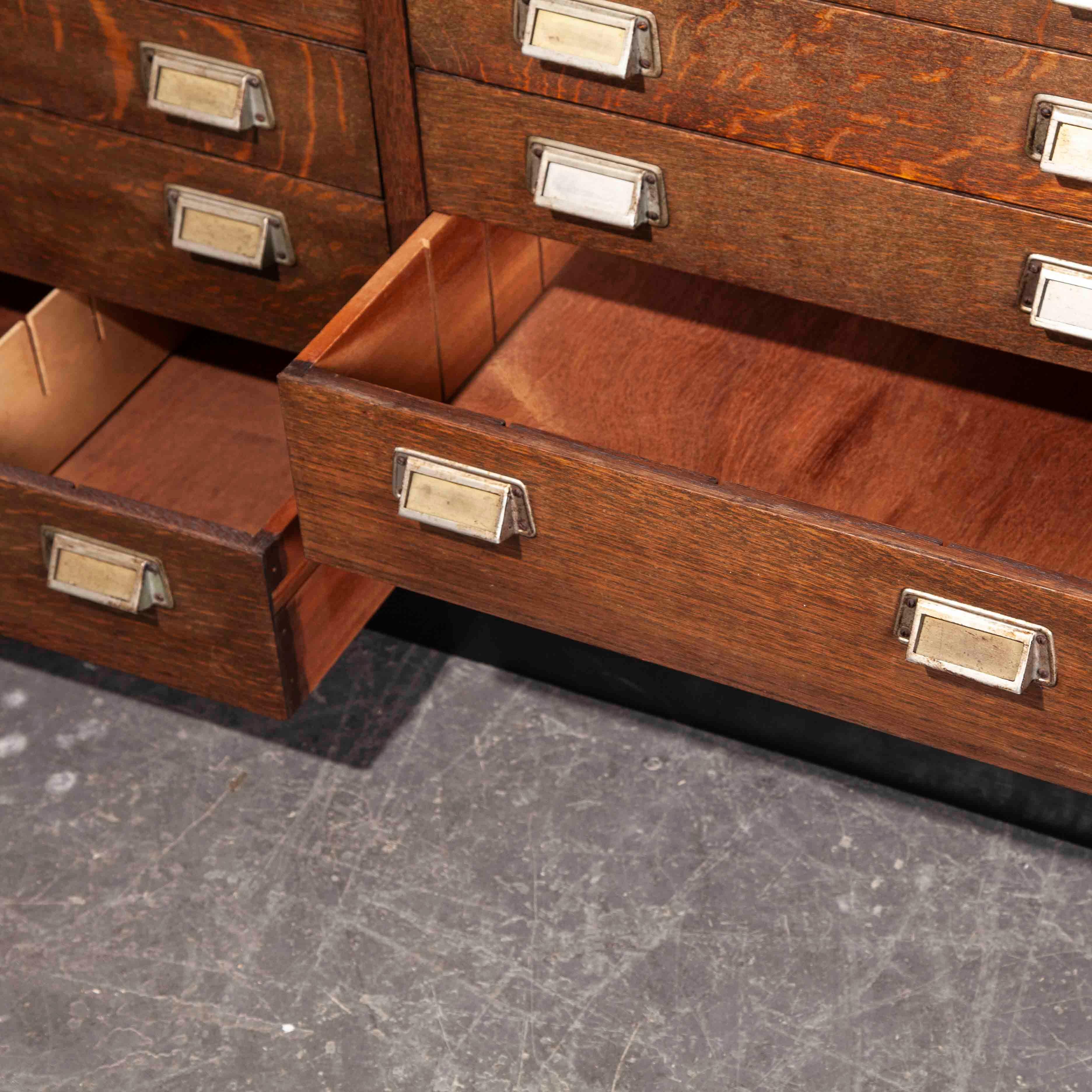 1950s Oak Apothecary Multi Drawer Chest of Drawers, Twenty Eight Drawers 10