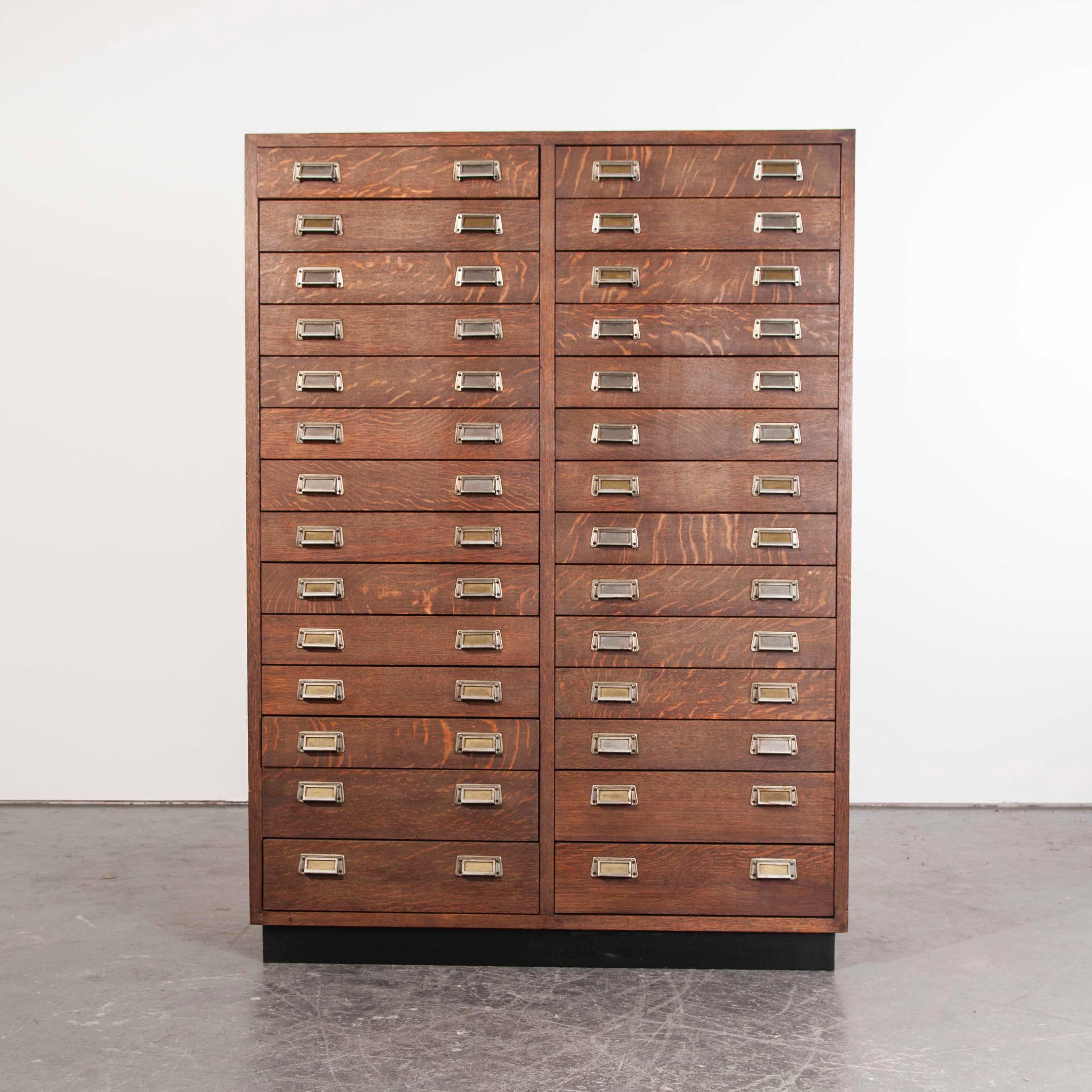 1950s Oak Apothecary Multi Drawer Chest Of Drawers, Twenty Eight Drawers 12