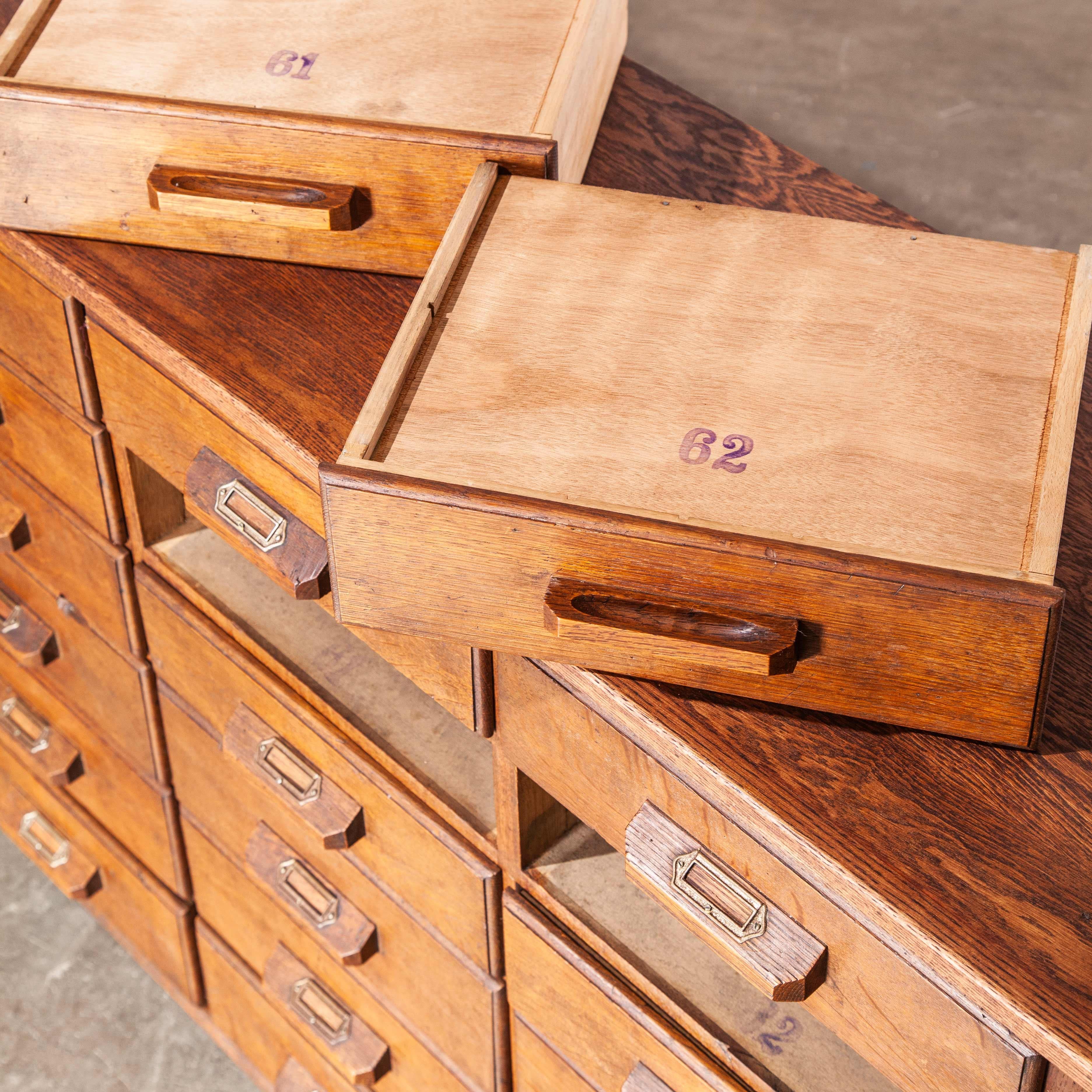 1950s Oak Apothecary Multi Drawer Chest of Drawers, Twenty Four Drawers In Good Condition In Hook, Hampshire