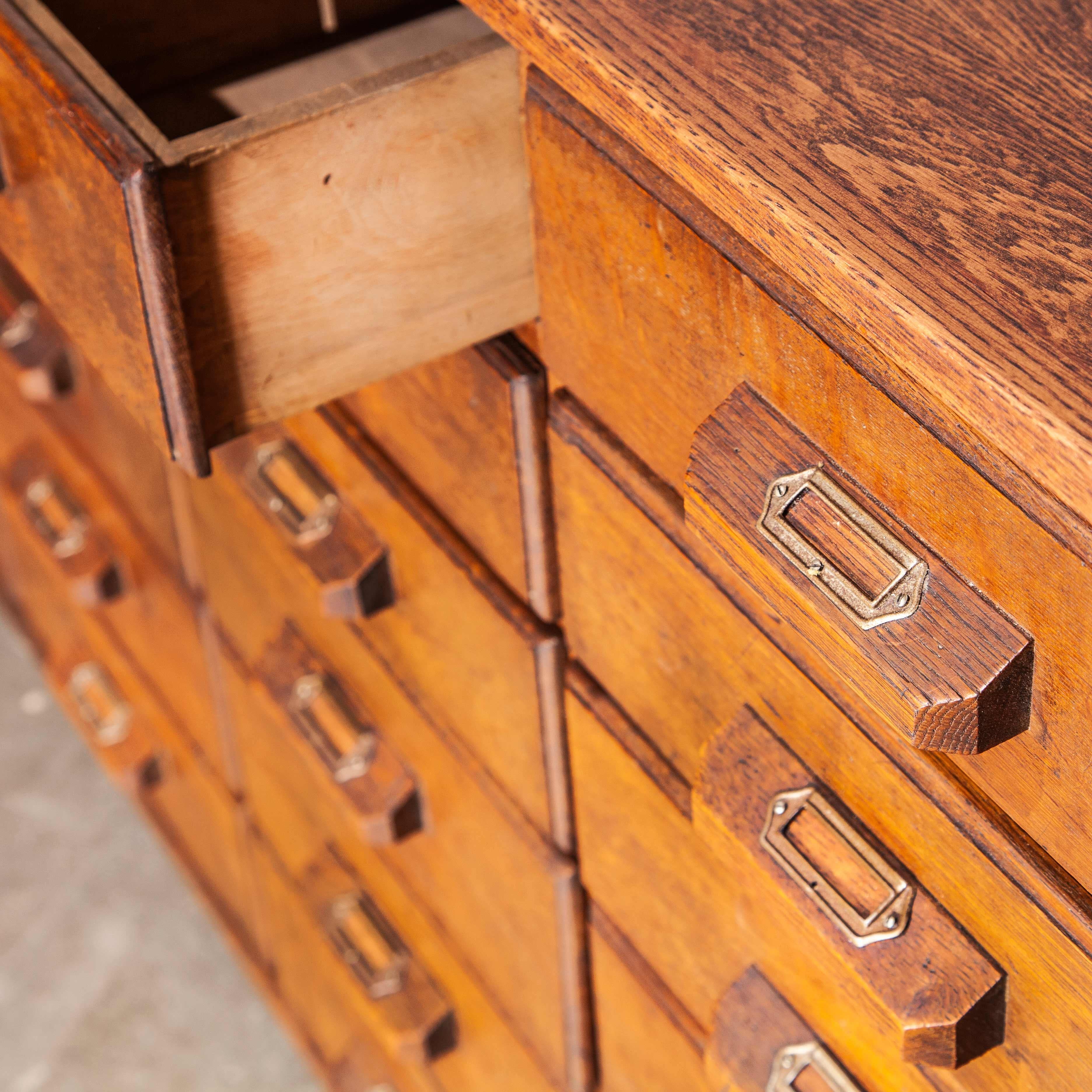 1950s Oak Apothecary Multi Drawer Chest of Drawers, Twenty Four Drawers 8