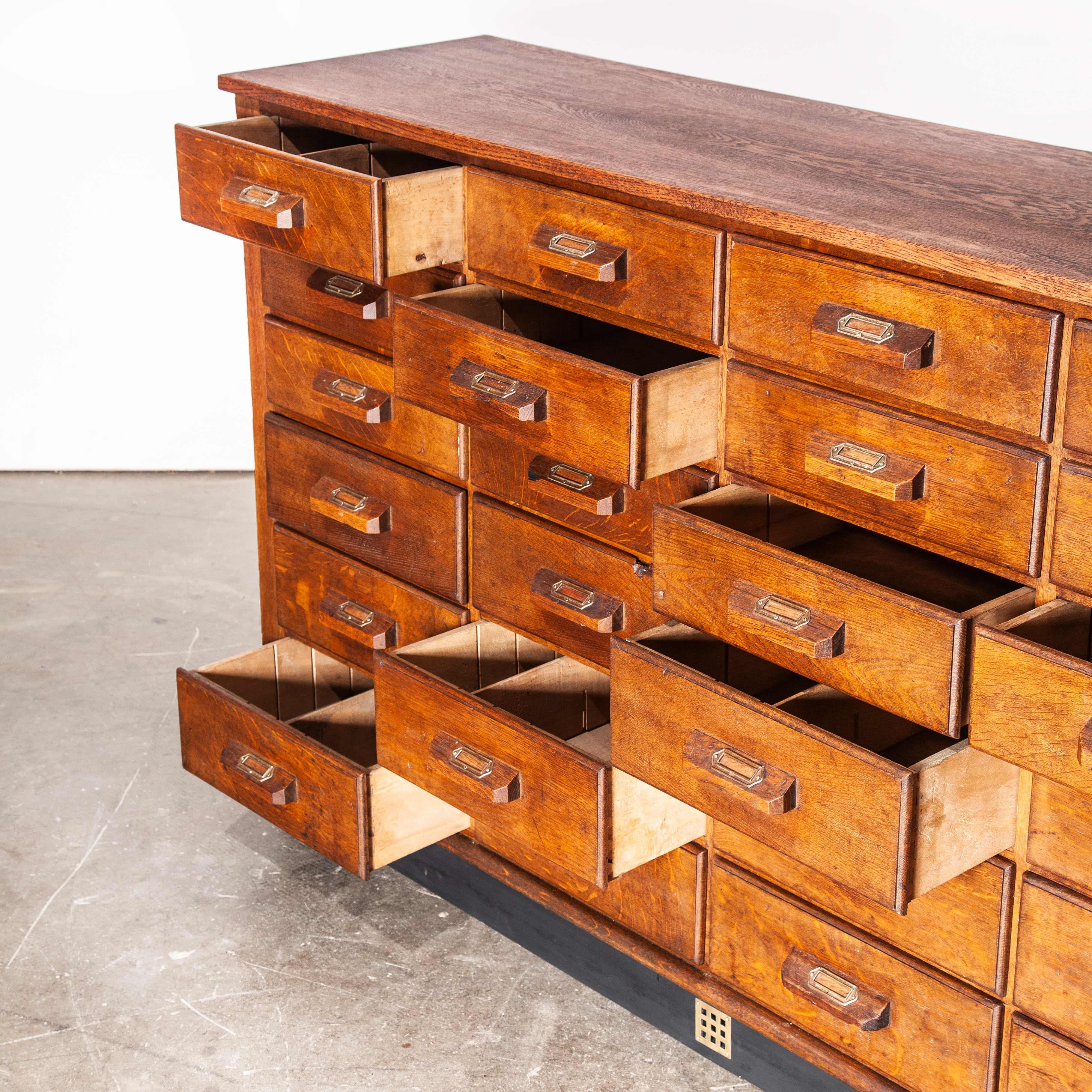 1950s Oak Apothecary Multi Drawer Chest of Drawers, Twenty Four Drawers 4