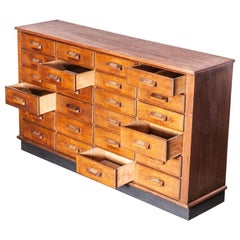 Used 1950s Oak Apothecary Multi Drawer Chest of Drawers, Twenty Four Drawers