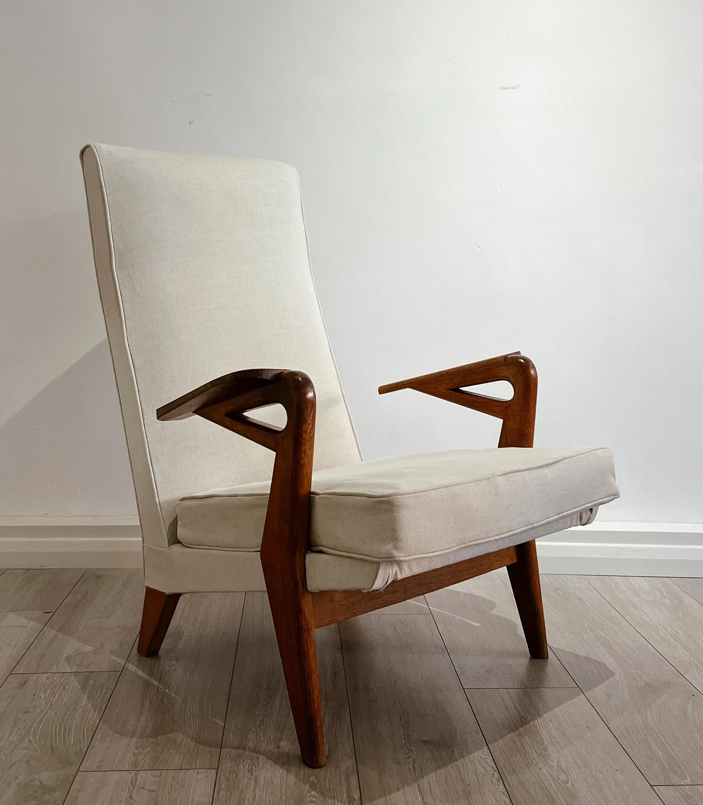 1950s Oak armchair made in France but designed by Parker Knoll, British 3