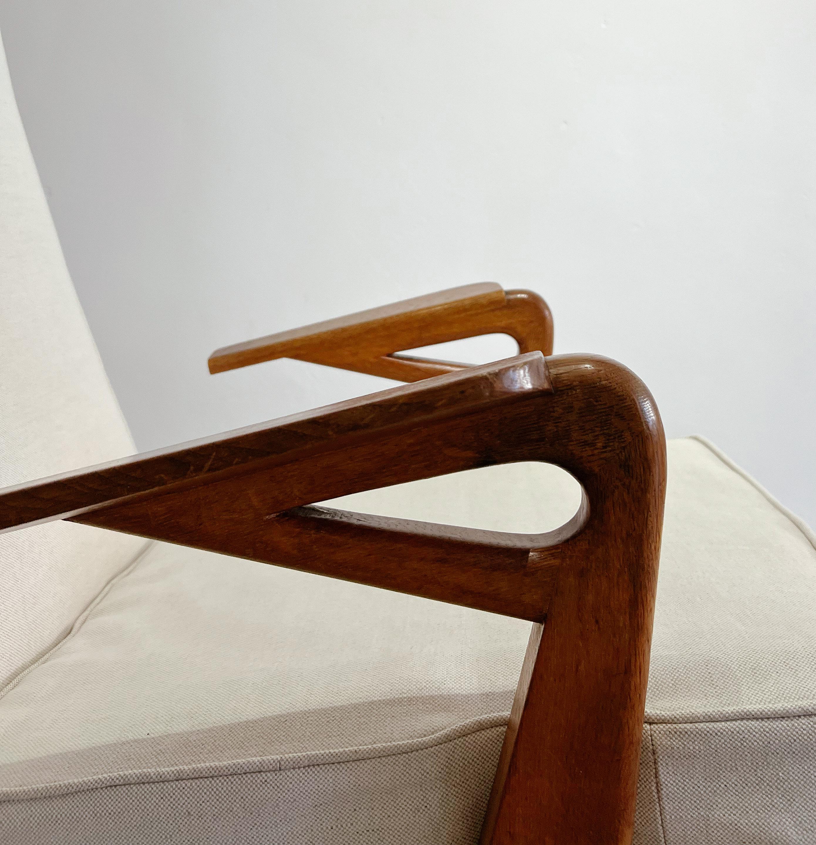 Mid-Century Modern 1950s Oak armchair made in France but designed by Parker Knoll, British