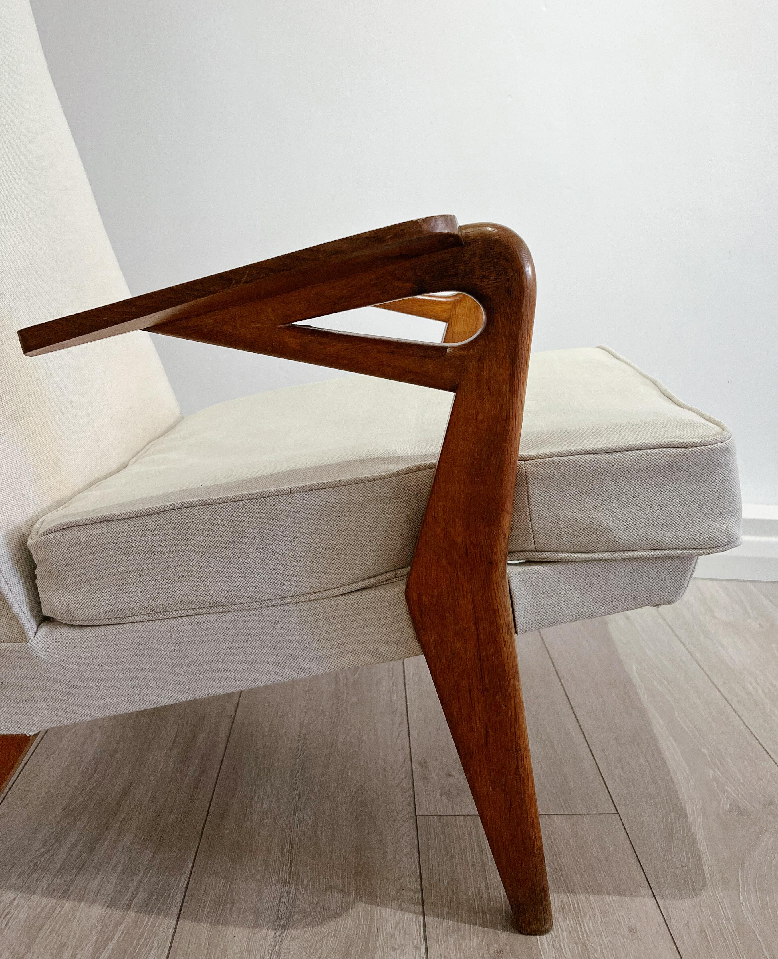 20th Century 1950s Oak armchair made in France but designed by Parker Knoll, British