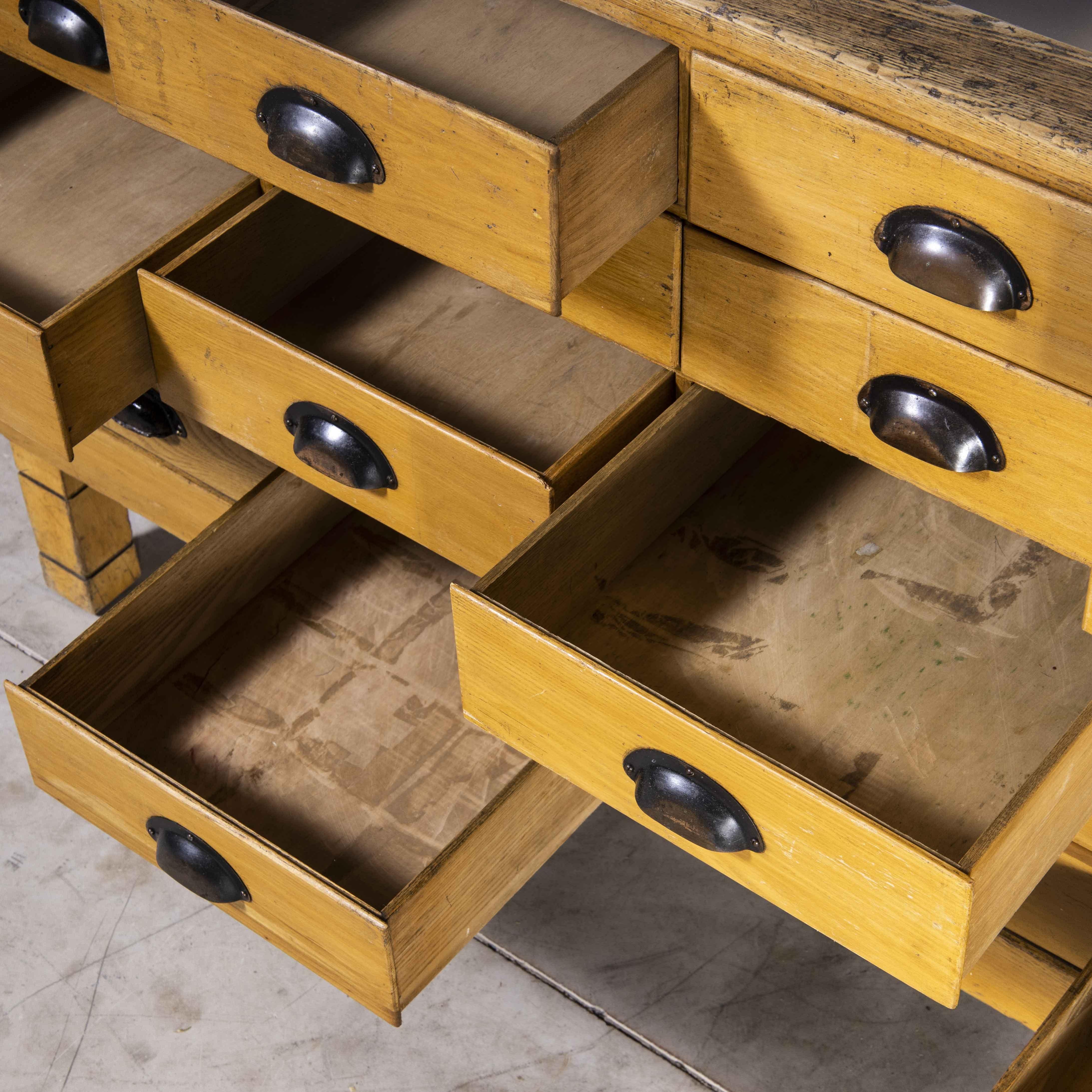 1950's Oak & Ash Haberdashery Storage Cabinet, Twenty Five Drawers 10