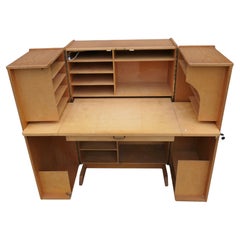 1950er Eichenschrank, komplettes Büro