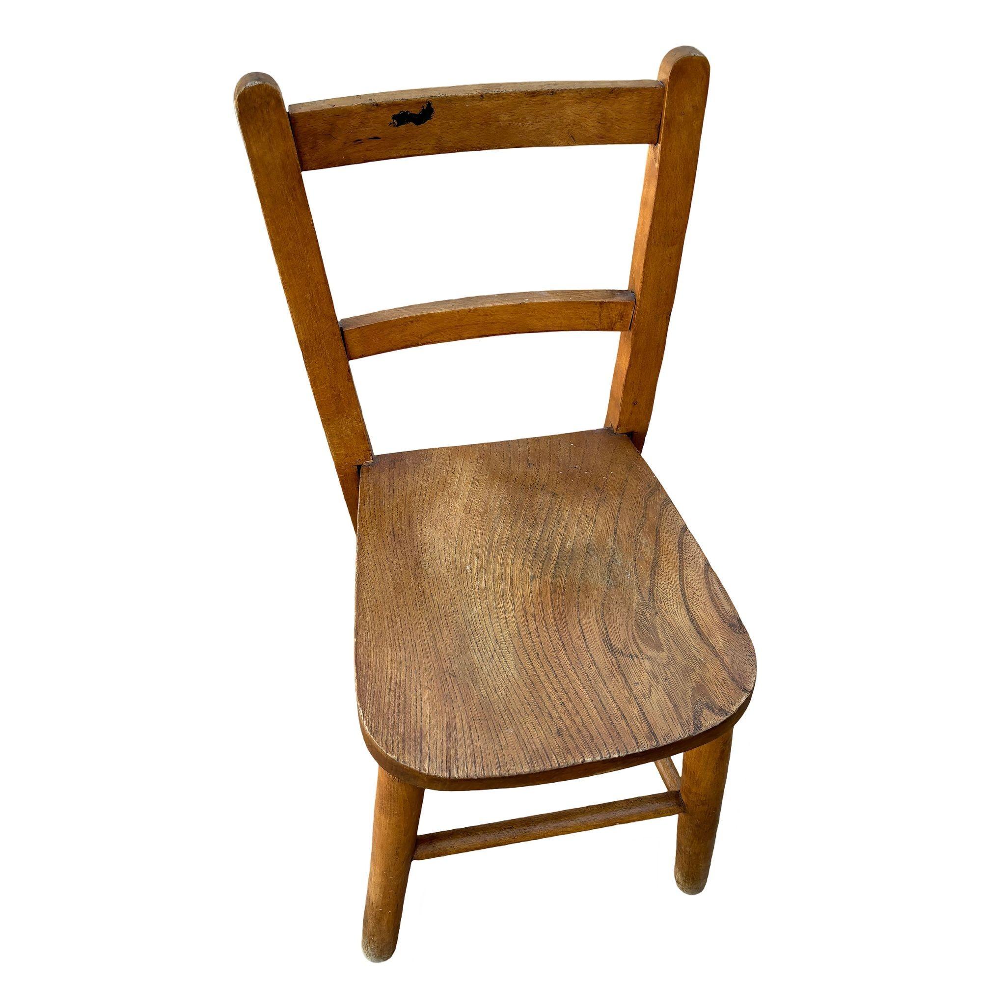 1950er Oak Child's Chapel Schulstuhl von Elm and Beech (Englisch) im Angebot