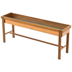 1950s Oak & Copper Flower Table, Sweden