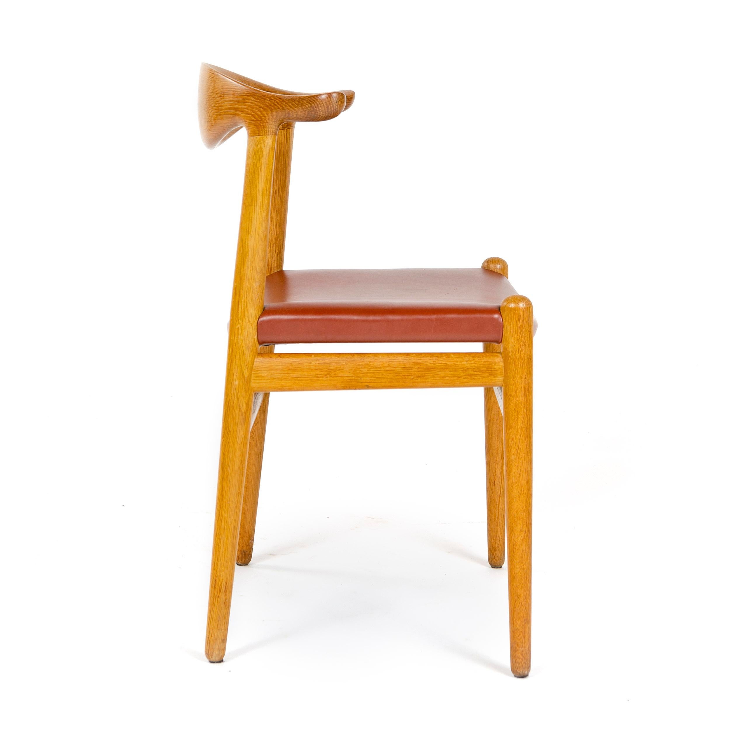 Scandinavian Modern 1950s Oak Cow Horn Chair by Hans J. Wegner for Johannes Hansen