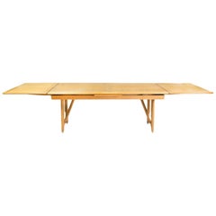 1950s Oak Dining or Library Table by Guillerme & Chambron