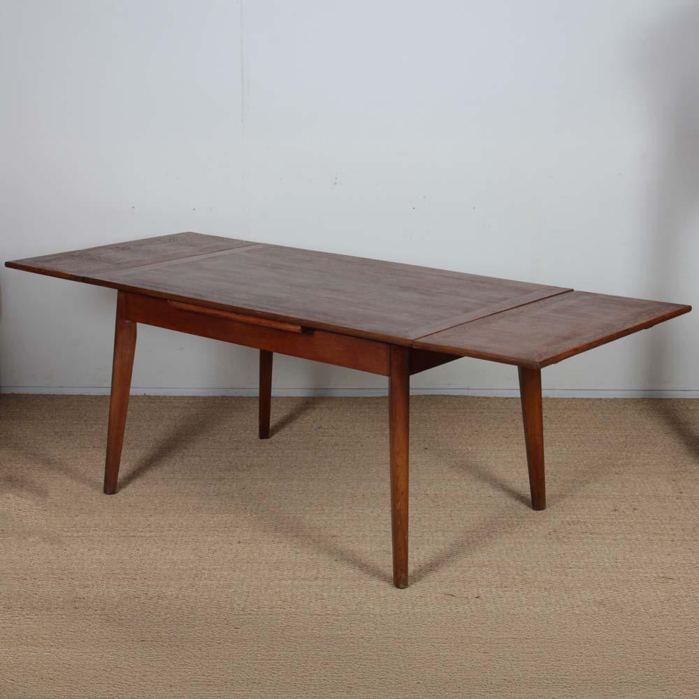 1950s oak extensible dining table For Sale 1