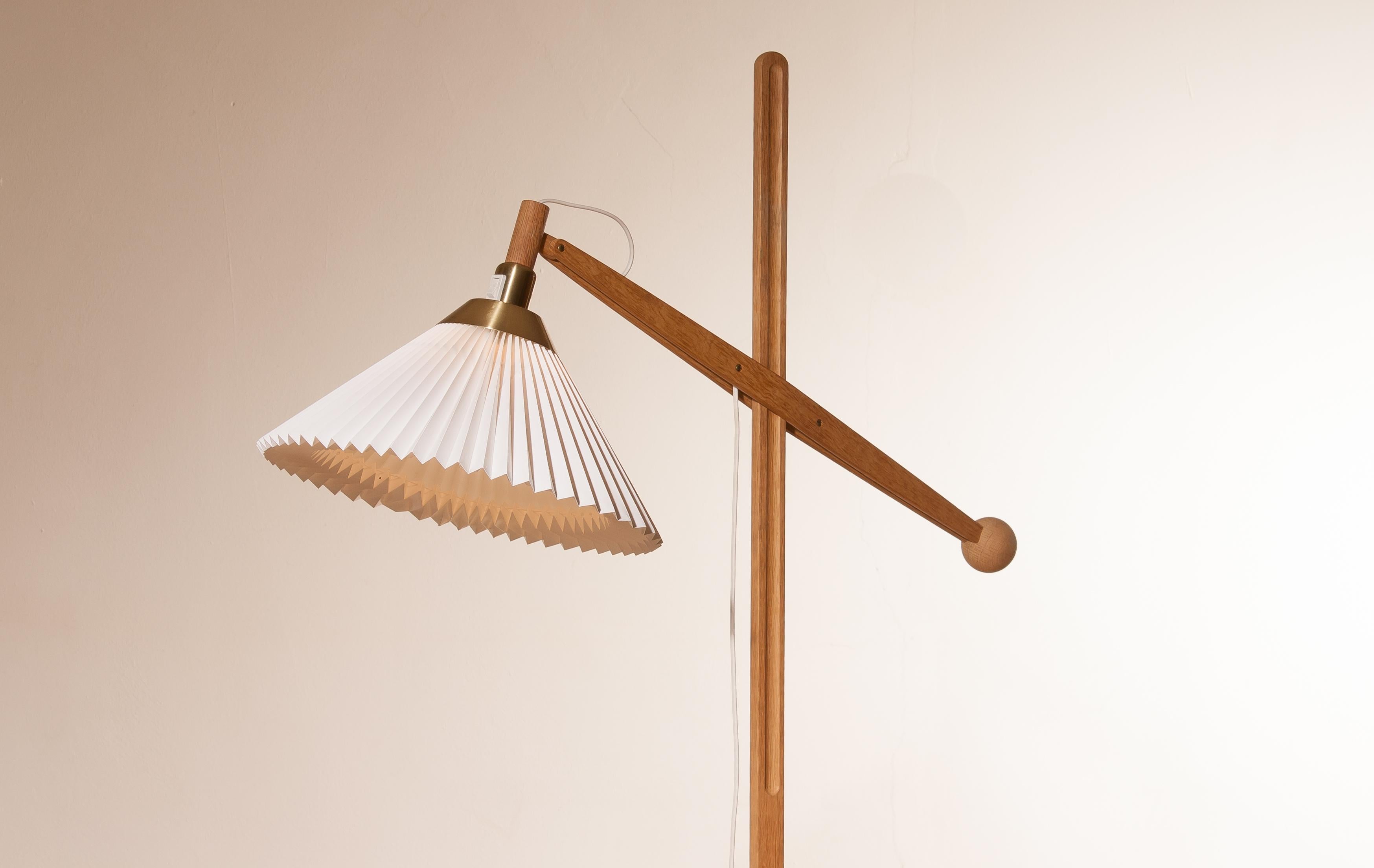 Danish 1950s, Oak Floor Lamp by Vilhelm Wohlert