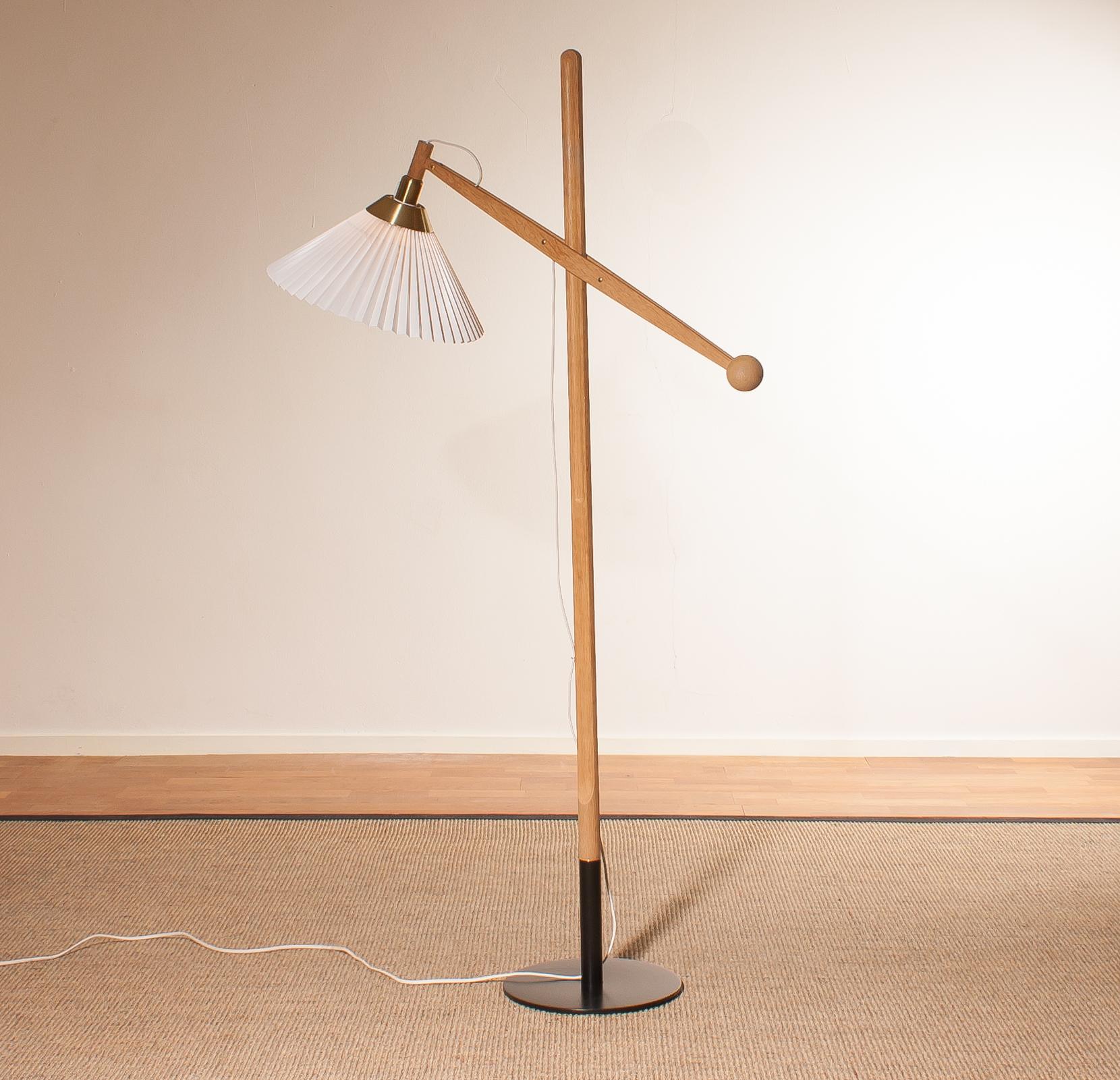 1950s, Oak Floor Lamp by Vilhelm Wohlert 1