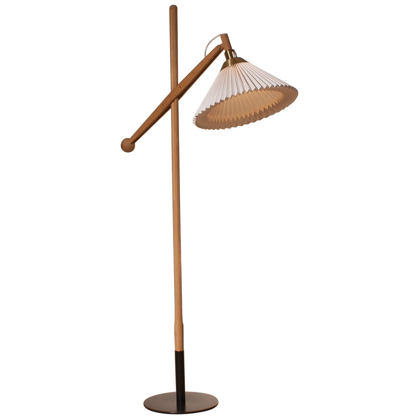 1950s, Oak Floor Lamp by Vilhelm Wohlert