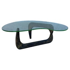 Used 1950s Oak & Glass Kidney Biomorphic Coffee Table, Noguchi Style