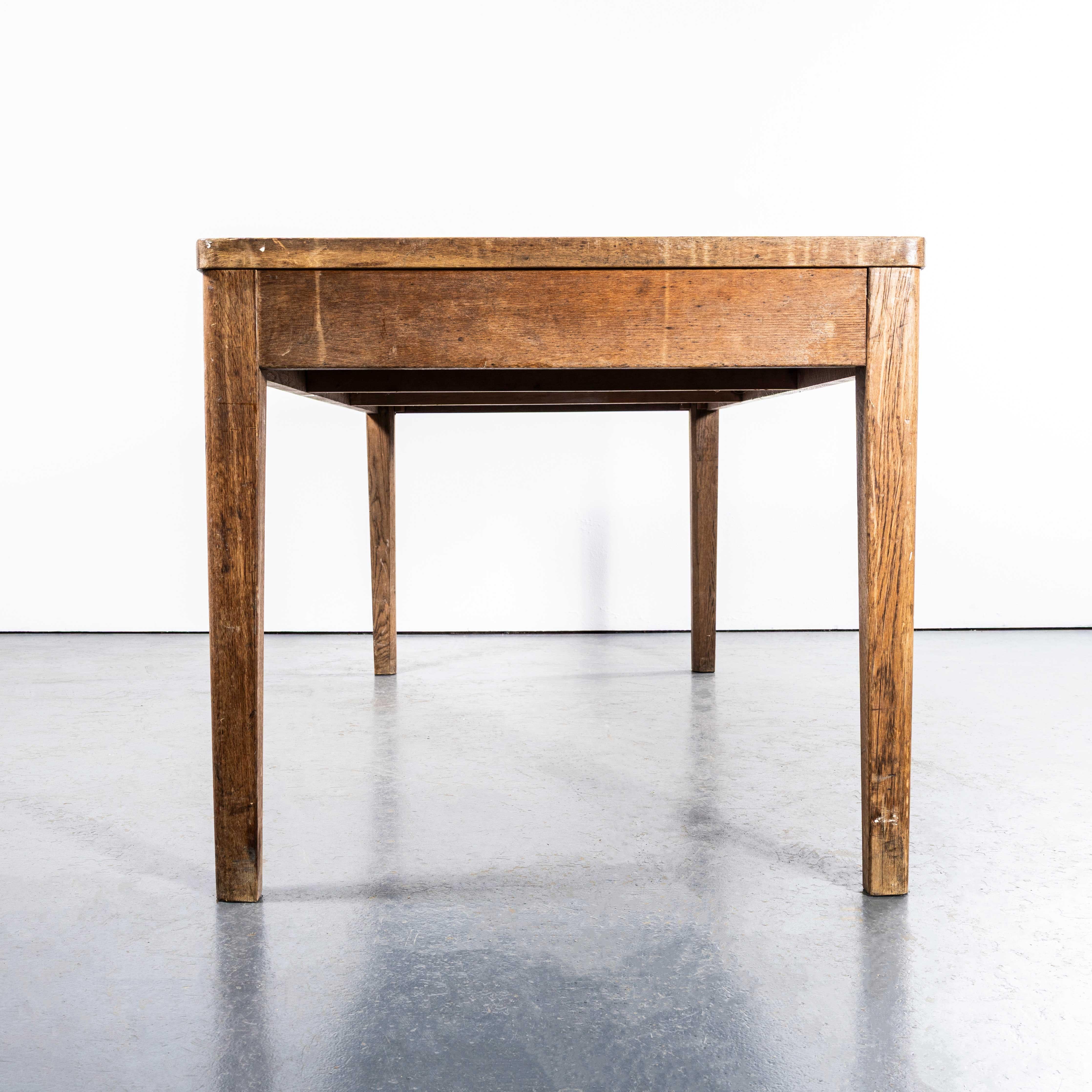 1950's Oak Linoleum Top School Art Room Dining Table For Sale 2