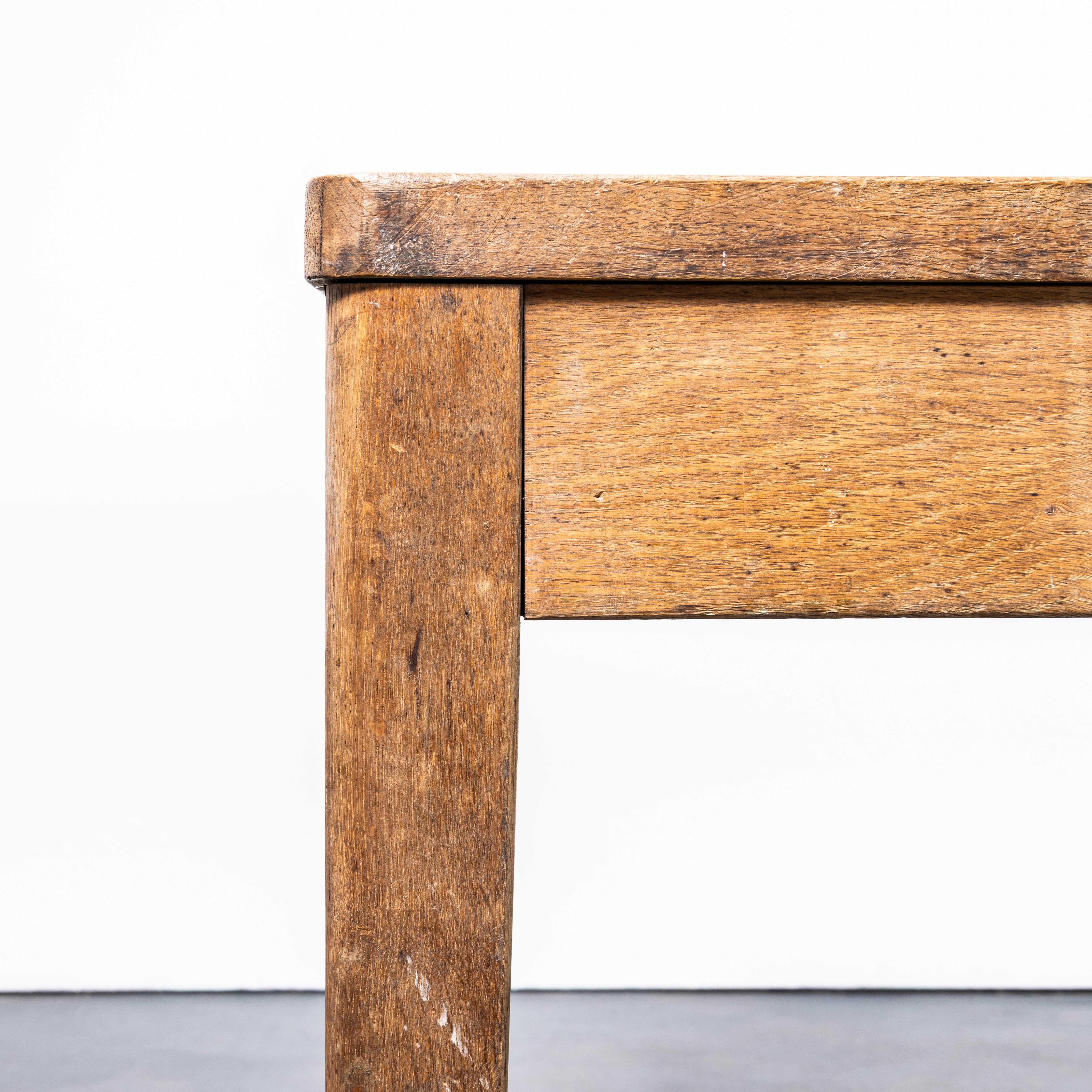 1950's Oak Linoleum Top School Art Room Dining Table For Sale 3