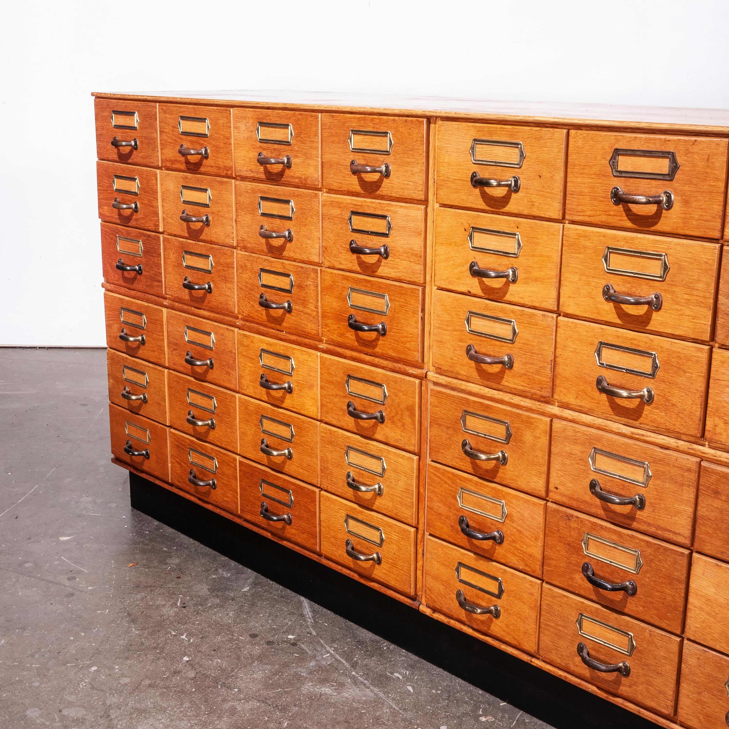 1950s Oak Low Multi Drawer Chest of Drawers, Storage Cabinet, Sideboard 2