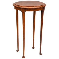 1950s Oak Pedestal Table on Rounded Feet, France