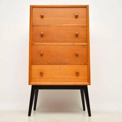 1950s Oak Tall Boy Chest of Drawers by Herbert Gibbs