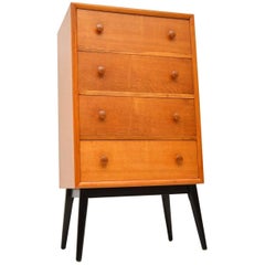 1950s Oak Tall Boy Chest of Drawers by Herbert Gibbs