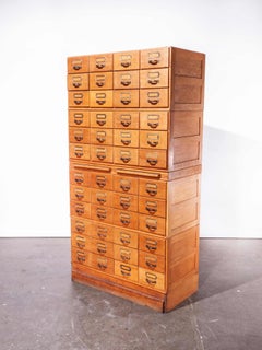 1950s Oak Tall Multi Drawer Chest of Drawers, Storage Cabinet, Filing