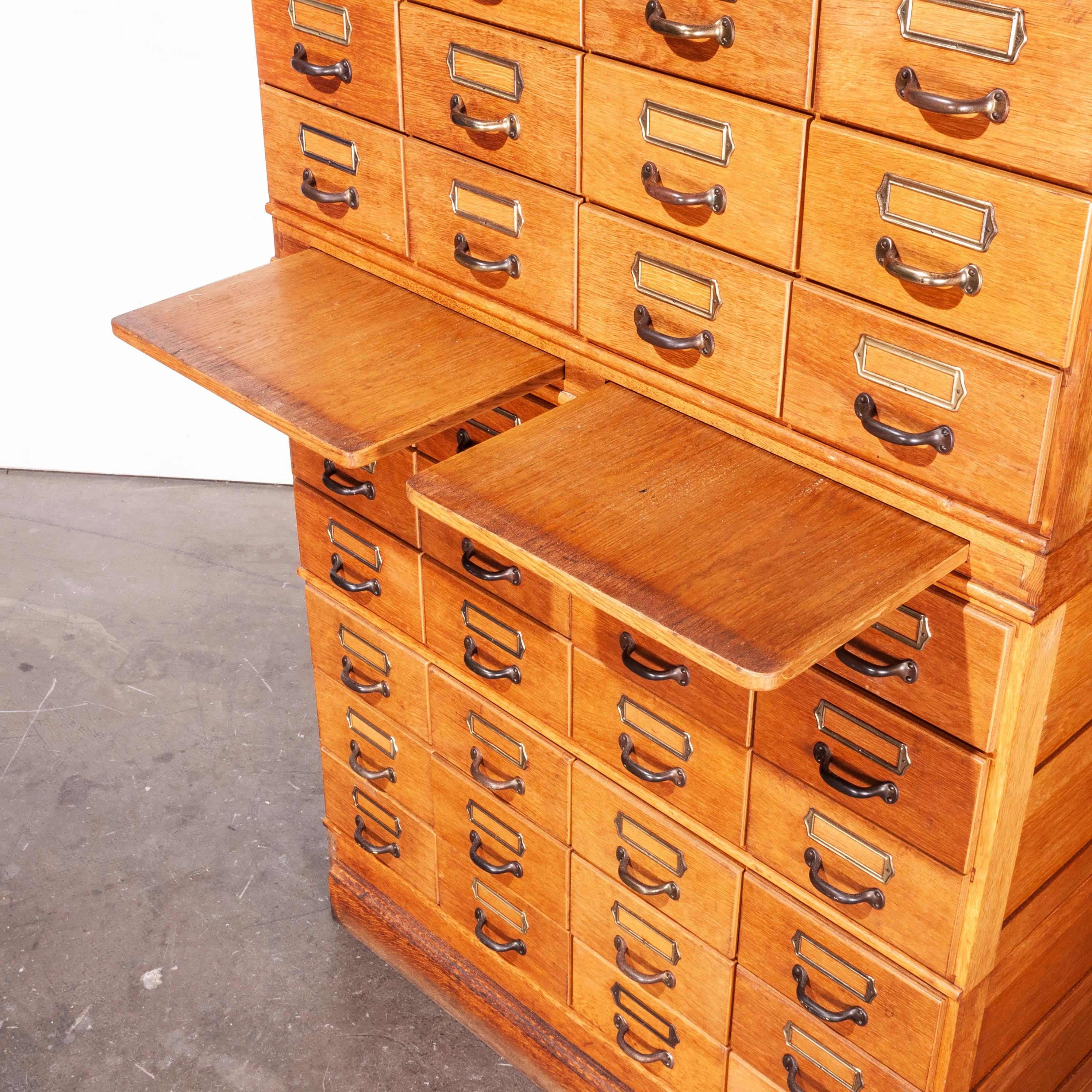 Mid-20th Century 1950s Oak Tall Multi Drawer Chest of Drawers, Storage Cabinet, Filing