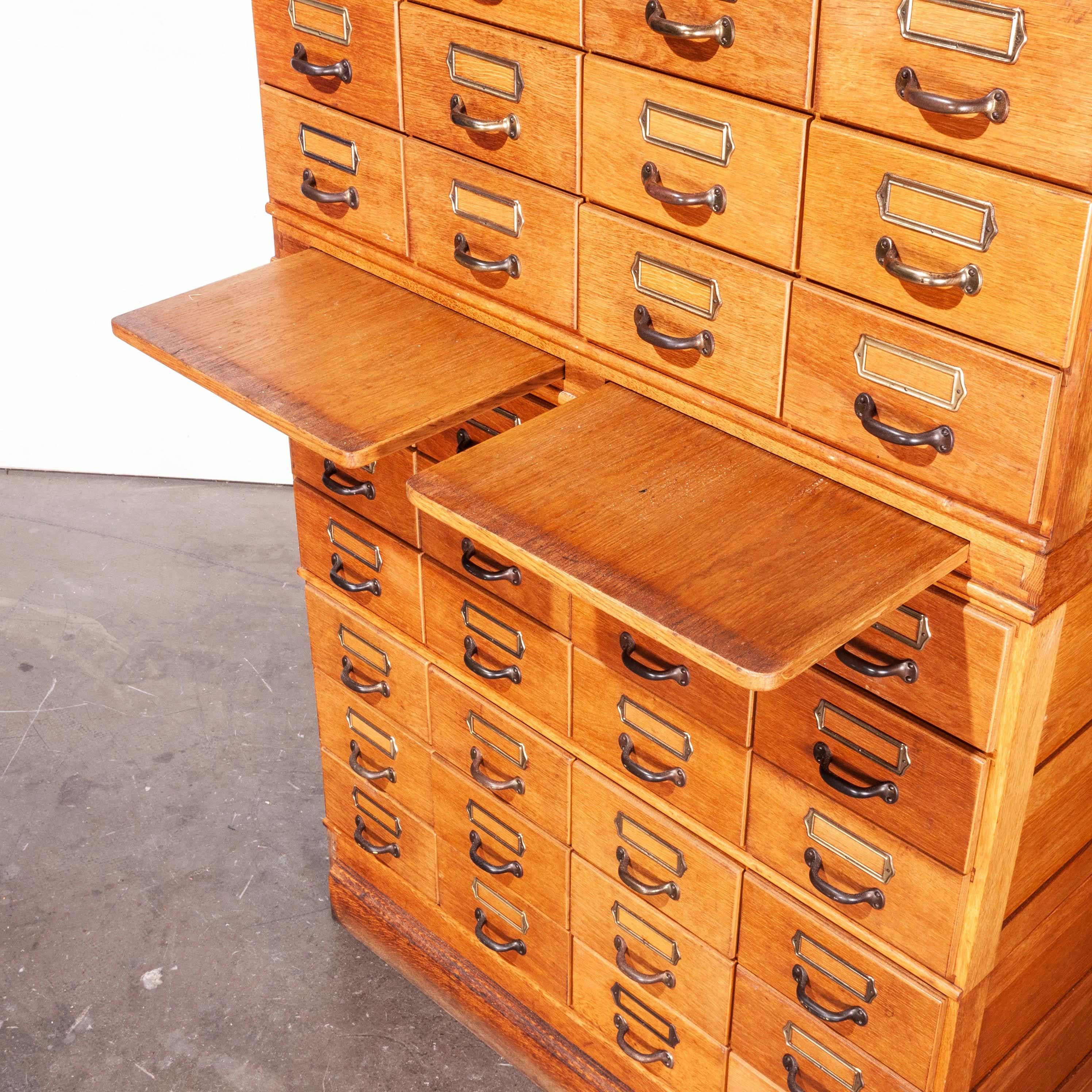 Mid-20th Century 1950s Oak Tall Multi Drawer Chest of Drawers, Storage Cabinet, Filing
