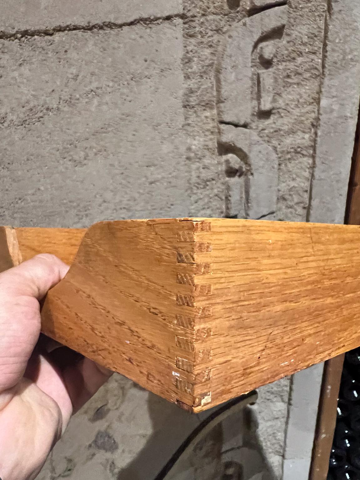 Mid-Century Modern 1950s Oak Wood Large Letter Tray MCM Desk Accessory