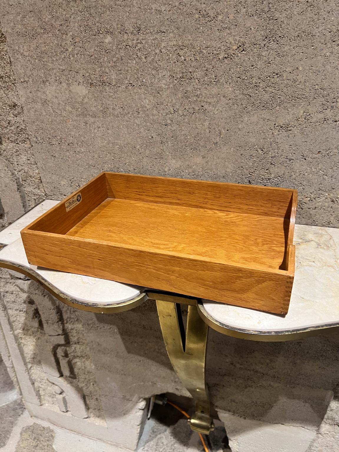 American 1950s Oak Wood Large Letter Tray MCM Desk Accessory