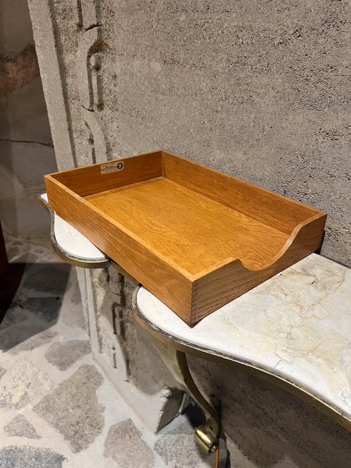 1950s Oak Wood Large Letter Tray MCM Desk Accessory In Good Condition In Chula Vista, CA